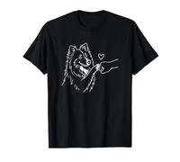 Chien de Berger des Shetland Mignon Bosse de Poing Amoureux du cœur T-Shirt