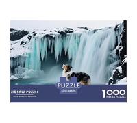 Chien de Berger islandais Puzzle 1000 Pièces Chien de Compagnie - Puzzle Cozy Soir D’Hiver, Carton Premium, Challenge en Duo, Poster pour Déco, 38x26cm/1000pcs