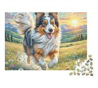 Chien de Berger polonais des Basses Terres 1000 Pièces Puzzle Impossible Belle Décoration Familiale Chien de Berger in Field Puzzles Jouets De Jeu pour Adultes 38x26cm/1000pcs