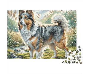 Chien de Berger polonais des Basses Terres 1000 Pièces Puzzle Impossible Belle Décoration Familiale Chien de Berger in Field Puzzles Jouets De Difficiles pour Adultes 70x50cm/1000pcs