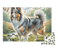 Chien de Berger polonais des Basses Terres 1000 Pièces Puzzle Unique Jeu Cadeau Unique Chien de Berger in Field Puzzle Jouets De Difficiles pour Adultes Et Enfants 38x26cm/1000pcs