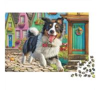 Chien de Berger Puzzle 1000 Pièces - Puzzle Cozy Soir D’Hiver, Carton Premium, Challenge en Duo, Poster pour Déco, 38x26cm/1000pcs