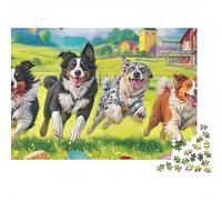 Chien de Berger Puzzle 1000 Pièces - Puzzle Cozy Soir D’Hiver, Carton Premium, Challenge en Duo, Poster pour Déco, 52x38cm/1000pcs