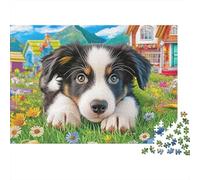 Chien de Berger Puzzle 1000 Pièces - Puzzle Cozy Soir D’Hiver, Carton Premium, Challenge en Duo, Poster pour Déco, 70x50cm/1000pcs