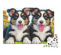 Chien de Berger Puzzle 1000 Pièces - Puzzle Cozy Soir D’Hiver, Carton Premium, Challenge en Duo, Poster pour Déco, 38x26cm/1000pcs
