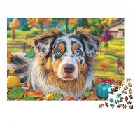 Chien de Berger Puzzle 1000 Pièces - Puzzle Cozy Soir D’Hiver, Carton Premium, Challenge en Duo, Poster pour Déco, 70x50cm/1000pcs