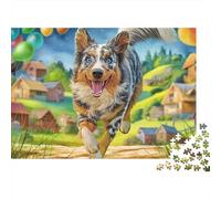 Chien de Berger Puzzle 1000 Pièces - Puzzle Cozy Soir D’Hiver, Carton Premium, Challenge en Duo, Poster pour Déco, 52x38cm/1000pcs