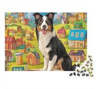 Chien de Berger Puzzle 1000 Pièces - Puzzle Cozy Soir D’Hiver, Carton Premium, Challenge en Duo, Poster pour Déco, 70x50cm/1000pcs