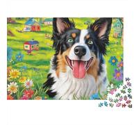Chien de Berger Puzzle 1000 Pièces - Puzzle Cozy Soir D’Hiver, Carton Premium, Challenge en Duo, Poster pour Déco, 52x38cm/1000pcs