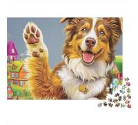 Chien de Berger Puzzle 1000 Pièces - Puzzle Cozy Soir D’Hiver, Carton Premium, Challenge en Duo, Poster pour Déco, 70x50cm/1000pcs