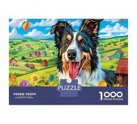 Chien de Berger Puzzle Amusant Jeu De Société Adulte Activités Familiales Stimulantes 1000 Stukjes Chien de Compagnie Mignon Casse-tête Qualité Premium pour Adultes 52x38cm/1000pcs