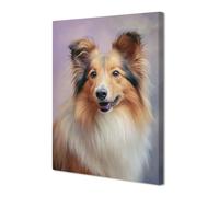 Chien de berger Shetland mignon chien toile art mural chien chiot animal portrait toile impression peinture affiche pour maison salon chambre décor encadré, style 1