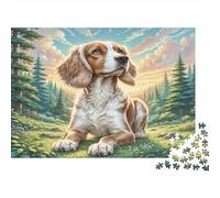 Chien de Chasse Grec Papier Premium Cocker Spaniel dans Une forêt de pins ensoleillée Puzzle à Faire soi-même Jouet éducatif pour débutants 70x50cm/1000 pièces
