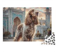 Chien de Chasse Marron Blanc Puzzle 1000 Pièces pour Adultes Architecture de Mosquée Jeu de Puzzle 1000 Pièces Décoration Maison Détente 52x38cm/1000pcs