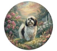 Chien de Compagnie 1000 Pièces Puzzle Rond Adultes Et Enfants Décoration Bricolage Classiques Parfait Encastrement Qualité Supérieure' Impossible Difficile 1000pcs (67.5x67.5cm)