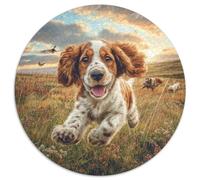 Chien de Compagnie Mignon 1000 Piece Puzzle Rond, pour Enfants Adulte Éducatif Unique Jigsaw pour La Famille Amis 12 Ans De Qualité Supérieure 1000pcs (67.5x67.5cm)