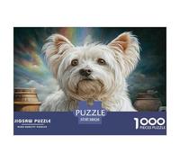 Chien de Compagnie Mignon 1000 Pièces Puzzle pour Adultes Jeu Stimulant Divertissement Apaisant Cultiver l'esprit D'équipe pour Hommes, Femmes, Seniors 38x26cm/1000pcs