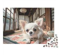 Chien de Compagnie Mignon 1000 Pièces Puzzle Unique Belle Décoration Familiale Chihuahua sur Tapis Puzzle Jouets De Jeu pour Adultes 38x26cm/1000pcs