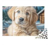 Chien de Compagnie Mignon 1000 Pièces Puzzle Unique Décoration Moderne Golden Retriever Chiot sur Tapis Puzzles Jouets De Difficiles pour La Famille 70x50cm/1000pcs