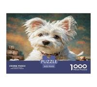 Chien de Compagnie Mignon Jigsaw Puzzle 1000 Pièce pour Les Adultes Jeu De Puzzle pour Le Tout pour Les Femmes, Cadeaux pour Les Hommes 100% Carton Recyclé Puzzle Décoratif 70x50cm/1000pcs