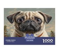 Chien de Compagnie Mignon Jigsaw Puzzle 1000 Pièces pour Les Adultes Puzzles Difficiles Cadeaux pour Adultes 100% Carton Recyclé Décoration De Maison 52x38cm/1000pcs
