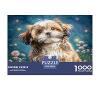 Chien de Compagnie Mignon Puzzle 1000 Pieces Cadeau Unique Jeu Éduchatif Challenge Toy À De Qualité Supérieure Peinture Art pour Adultes Et Enfants À Partir De 12 Ans 38x26cm/1000pcs
