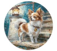 Chien de Compagnie Mignon Puzzle Rond De 1000 Pièces pour Adultes Filles Bricolage Classiques Parfait Encastrement Qualité Supérieure Impossible' Difficile Entertainment 1000pcs (67.5x67.5cm)