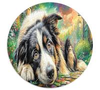 Chien de Compagnie Mignon Puzzles Décoration Intérieure 1000 Piece Collie frontière Jigsaw Puzzle Jeu De Décompression Divertissement Créatif Aux Adultes Et Enfants 1000pcs (67.5x67.5cm)