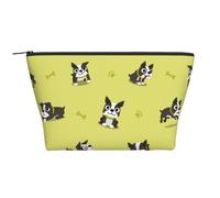 Chien de Dessin animé Boston Terrier, Trousse de Toilette Trousse de Maquillage Sac à cosmétiques Trousse de Toilette de Voyage Portable