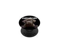 Chien de Laboratoire en Chocolat Labradorable Puppy Lover PopSockets PopGrip Adhésif