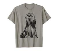 Chien de lévrier Afghan drôle avec Lunettes de Soleil T-Shirt