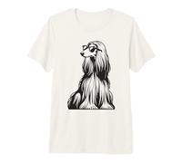 Chien de lévrier Afghan drôle avec Lunettes de Soleil T-Shirt Haut de Gamme