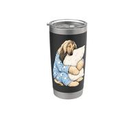Chien de lévrier afghan endormi dans un pyjama mignon Gobelet isotherme en acier inoxydable double paroi