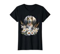 Chien de lévrier Afghan Summer Daisy Wildflowers T-Shirt Graphique avec Valeur