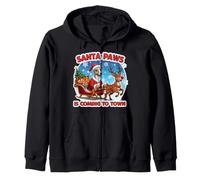 Chien de lévrier Italien Santa Paws is Coming to Town Christmas Sweat à Capuche