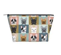 Chien de modèle de Portraits de Bouledogue français, Trousse de Toilette Trousse de Maquillage Sac à cosmétiques Trousse de Toilette de Voyage Portable