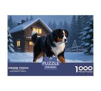 Chien de Montagne Bernois 1000 Pieces Faune Sauvage Puzzle pour Adulte Jeu D'Intelligence Jeu Cadeau Unique Adultes Et Enfants Dès 14 Ans 38x26cm/1000pcs