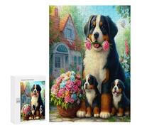 Chien de Montagne Bernois Puzzle 300 Pièces Challenge 3D Unique Cute Chien Pet Jeu D'Intelligence pour Adultes Et Enfants Relaxation Artistique Cadeau De Famille Décoration 300 PCS