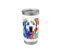Chien de montagne des Pyrénées à l'aquarelle Gobelet isotherme en acier inoxydable double paroi