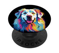 Chien de Montagne des Pyrénées à l'aquarelle PopSockets PopGrip Adhésif