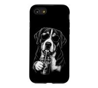 Chien de Montagne Suisse Buvant du café glacé drôle Coque pour iPhone SE (2020) / 7/8