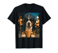 Chien de Montagne Suisse Buvant du café glacé drôle T-Shirt Graphique avec Valeur