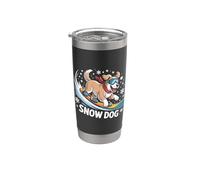 Chien de neige Snowboard Chiot Mignon Sports d'hiver Snowboard Chien Gobelet isotherme en acier inoxydable double paroi