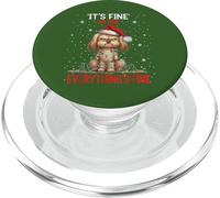 Chien de Noël avec Ordinateur Portable Coffee IV Everything is Fine PopSockets PopGrip pour MagSafe