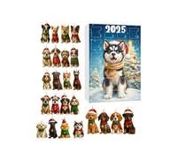 Chien de Noël de l'Avent 2025 - 24 jours mignons pendentifs en acrylique 2D, affichage d'ornements pour, décoration de fête d'anniversaire de vacances de Thanksgiving pour les bureaux et la ma