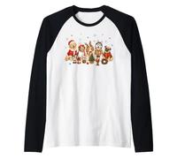 Chien de Noël Père Noël, Bonhomme de Neige, Renne Festif Manche Raglan