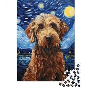 Chien de Nuit étoilé_2 Set Puzzle 1000 Pièces pour Hobbyistes, Papier Épais, Décoration Intérieure, Cadeau Nouvel an, Relaxation Maison, Jeu Cérébral 52x38cm/1000pcs