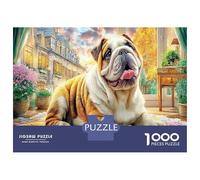 Chien de Paris 1000 Pièces Collection De Puzzles pour Affronter Un Défi Extrêmement Ardu Fond Pierre Bulldog recommandée pour Les Temps Libres Et Les Produits Les Mieux Évalués 52x38cm/1000pcs