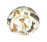 Chien De Race Multiple À L'Aquarelle Bonnet De Douche Femme Réglable Bonnet De Douche Confortable Charlotte Cheveux Pour Salon Spa Soins Capillaires