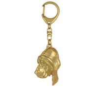 Chien de Saint Hubert, Bloodhound - Porte-clés doré avec chien, décoration de sa